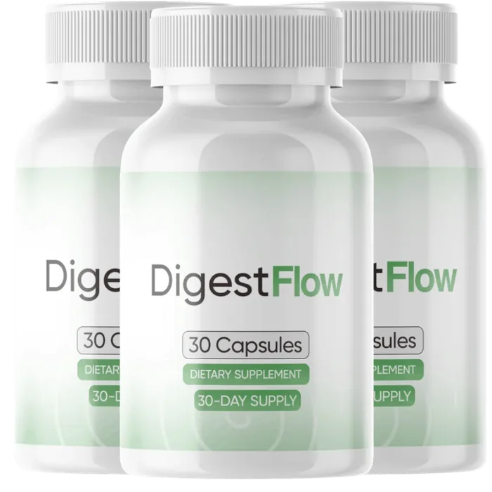 DigestFlow bottle with capsules